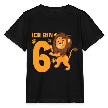 6 Jahre Löwe Löwen 6 Kindergeburtstag - Stanley/Stella Kinder T-Shirt MINI CREATOR  - Schwarz - Vorne - Mikhail (115cm)