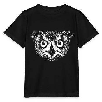 Eule / Uhu / Kauz - Stanley/Stella Kinder T-Shirt MINI CREATOR  - Schwarz - Vorne - Mikhail (115cm)