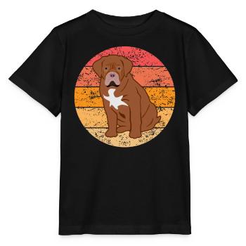 Bordeaux Grand Dague Chien Dog Lovers Cadeau Rétro - T-shirt bio MINI CREATOR Stanley/Stella Enfant - noir - Devant - Mikhail (115cm)