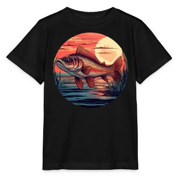 Trout at sunset Atmospheric design - Stanley/Stella MINI CREATOR Kids’ T-Shirt - black - Front - Mikhail (115cm)