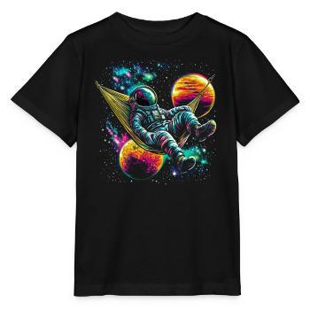 Hamac Astronaute Science Espace - T-shirt bio MINI CREATOR Stanley/Stella Enfant - noir - Devant - Mikhail (115cm)