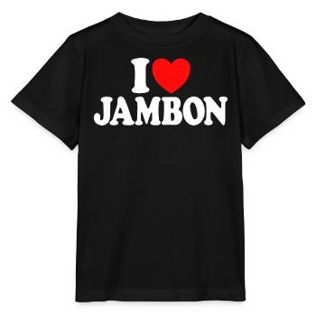 I Love Jambon Aime Le Jambon - T-shirt bio MINI CREATOR Stanley/Stella Enfant - noir - Devant - Mikhail (115cm)
