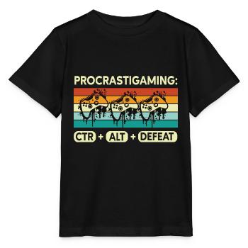 Gamer Procrastigaming CTR Alt Defeat Gaming - Stanley/Stella MINI CREATOR Kids’ T-Shirt - black - Front - Mikhail (115cm)