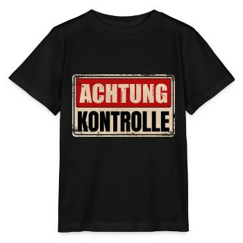 ACHTUNG KONTROLLE - Stanley/Stella Kinder T-Shirt MINI CREATOR  - Schwarz - Vorne - Mikhail (115cm)