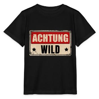 ACHTUNG WILD - Stanley/Stella Kinder T-Shirt MINI CREATOR  - Schwarz - Vorne - Mikhail (115cm)