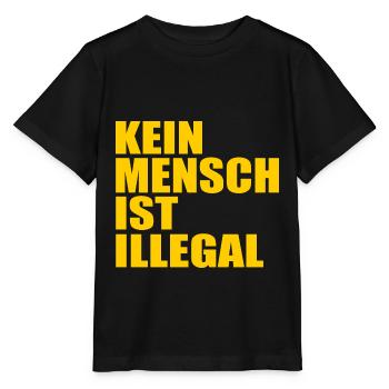 kein mensch ist illegal - Stanley/Stella Kinder T-Shirt MINI CREATOR  - Schwarz - Vorne - Mikhail (115cm)