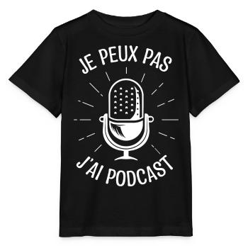 Je peux pas j'ai podcast podcasts cadeau Podcaster - T-shirt bio MINI CREATOR Stanley/Stella Enfant - noir - Devant - Mikhail (115cm)