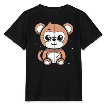 A cute, artsy space bear - Stanley/Stella MINI CREATOR Kids’ T-Shirt - black - Front - Mikhail (115cm)