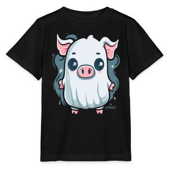 Le petit cochon fantôme - T-shirt bio MINI CREATOR Stanley/Stella Enfant - noir - Devant - Mikhail (115cm)