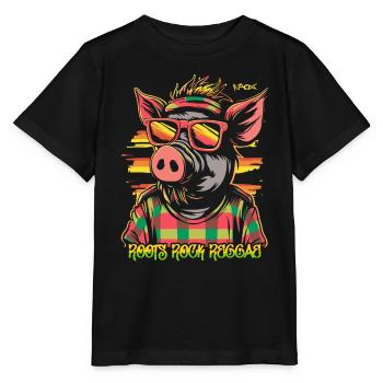 ROOTS ROCK REGGAE Cool Pig - Stanley/Stella MINI CREATOR Kids’ T-Shirt - black - Front - Mikhail (115cm)