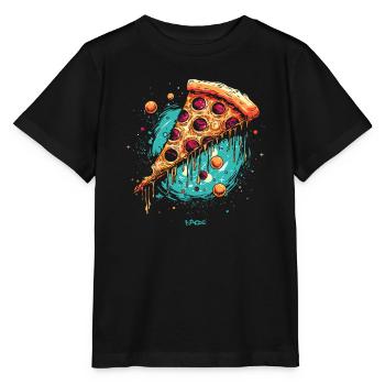Galaxien-Pizza - Stanley/Stella Kinder T-Shirt MINI CREATOR  - Schwarz - Vorne - Mikhail (115cm)