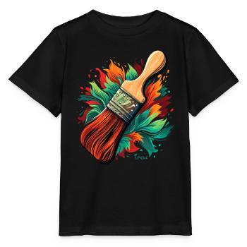 Pinceaux pour peintres - T-shirt bio MINI CREATOR Stanley/Stella Enfant - noir - Devant - Mikhail (115cm)