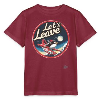 Voler un pingouin drôle dans la neige, éloignez-vous d’ici - T-shirt bio MINI CREATOR Stanley/Stella Enfant - bordeaux - Devant - Kain (125cm)