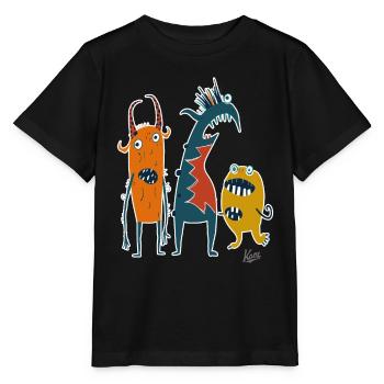 Une troupe comique et drôle de monstres étranges - T-shirt bio MINI CREATOR Stanley/Stella Enfant - noir - Devant - Mikhail (115cm)