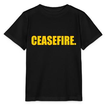 Ceasefire now - Stanley/Stella Kinder T-Shirt MINI CREATOR  - Schwarz - Vorne - Mikhail (115cm)