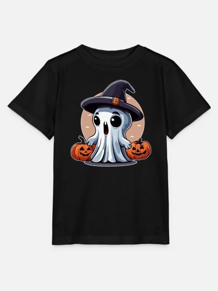 Kleiner Geist mit Kürbissen - Stanley/Stella Kinder T-Shirt MINI CREATOR - Schwarz
