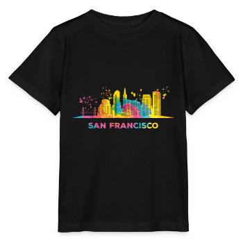 San Franciscans Skyline San Francisco - Stanley/Stella Kinder T-Shirt MINI CREATOR  - Schwarz - Vorne - Mikhail (115cm)
