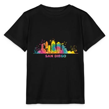 San Diegan Skyline San Diego - T-shirt bio MINI CREATOR Stanley/Stella Enfant - noir - Devant - Mikhail (115cm)