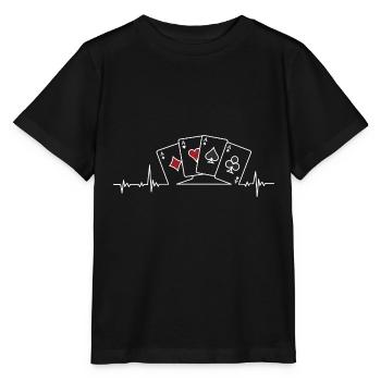 Poker Herzschlag - Stanley/Stella Kinder T-Shirt MINI CREATOR  - Schwarz - Vorne - Mikhail (115cm)