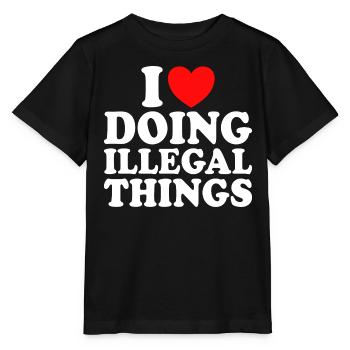 J'adore J'aime Faire Des Choses Illégales - T-shirt bio MINI CREATOR Stanley/Stella Enfant - noir - Devant - Mikhail (115cm)