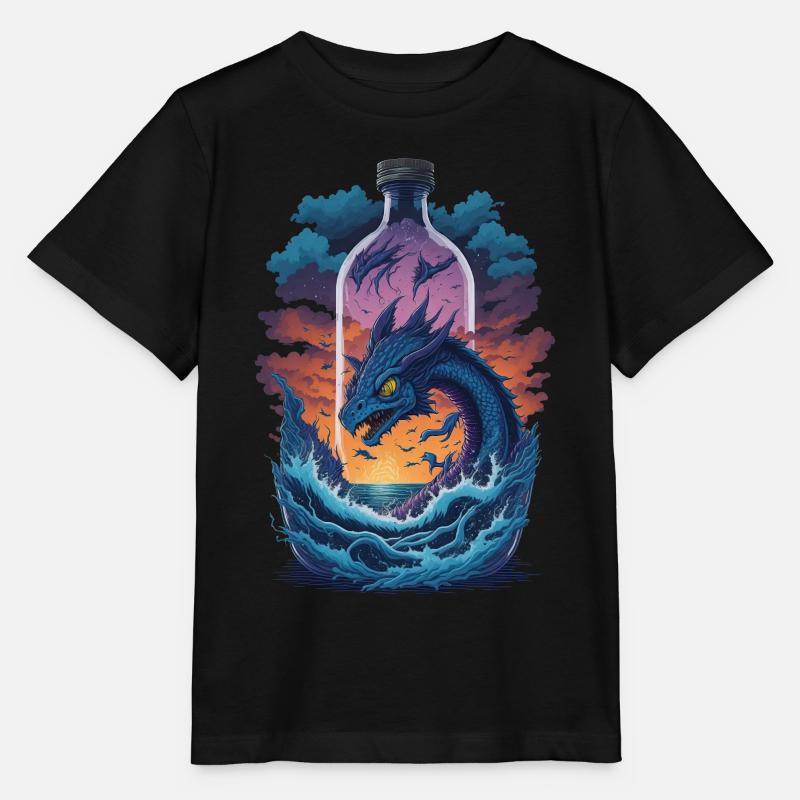 Drache - Stanley/Stella Kinder T-Shirt MINI CREATOR - Schwarz