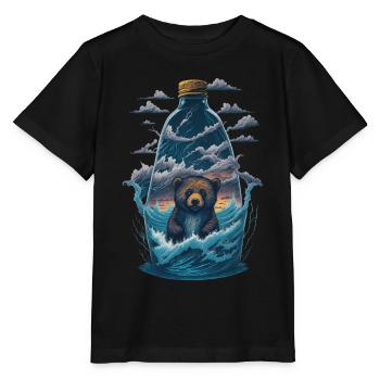 Bär Flasche - Stanley/Stella Kinder T-Shirt MINI CREATOR  - Schwarz - Vorne - Mikhail (115cm)