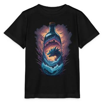 Drachen Flasche - Stanley/Stella Kinder T-Shirt MINI CREATOR  - Schwarz - Vorne - Mikhail (115cm)