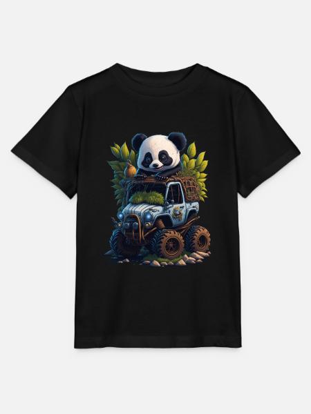 Panda Monstertruck - Stanley/Stella Kinder T-Shirt MINI CREATOR - Schwarz