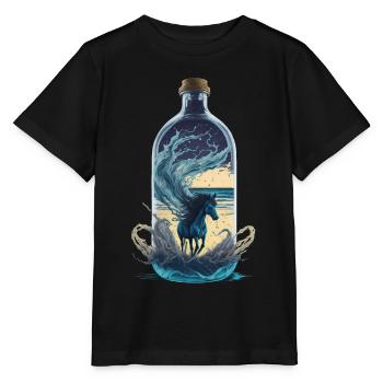 Pferd Flasche - Stanley/Stella Kinder T-Shirt MINI CREATOR  - Schwarz - Vorne - Mikhail (115cm)