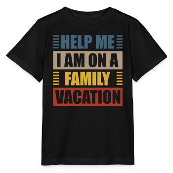 Au secours, je suis en vacances en famille - T-shirt bio MINI CREATOR Stanley/Stella Enfant - noir - Devant - Mikhail (115cm)
