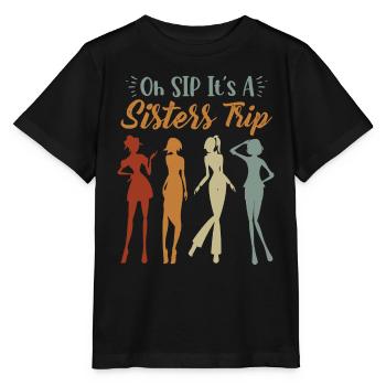 Week-end entre filles Oh Sip It’s A Sisters Trip - T-shirt bio MINI CREATOR Stanley/Stella Enfant - noir - Devant - Mikhail (115cm)