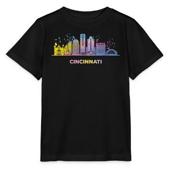 Ligne d’horizon de Cincinnati - T-shirt bio MINI CREATOR Stanley/Stella Enfant - noir - Devant - Mikhail (115cm)