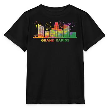 Ligne d’horizon de Grand Rapidian Grand Rapids - T-shirt bio MINI CREATOR Stanley/Stella Enfant - noir - Devant - Mikhail (115cm)