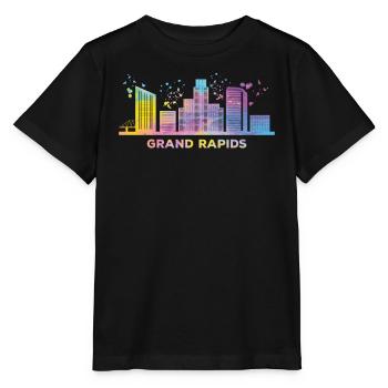 Ligne d’horizon de Grand Rapidian Grand Rapids - T-shirt bio MINI CREATOR Stanley/Stella Enfant - noir - Devant - Mikhail (115cm)