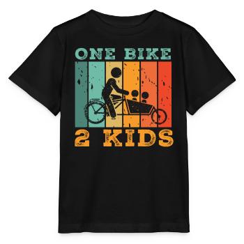 Ein Fahrrad 2 Kinder Retro Fahrrad Cargobike - Stanley/Stella Kinder T-Shirt MINI CREATOR  - Schwarz - Vorne - Mikhail (115cm)
