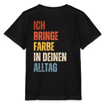 J’amène le peintre peintre papa vernisher - T-shirt bio MINI CREATOR Stanley/Stella Enfant - noir - Devant - Mikhail (115cm)