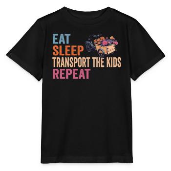 Eat Sleep Repeat Cargo Bike - Stanley/Stella MINI CREATOR Kids’ T-Shirt - black - Front - Mikhail (115cm)