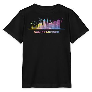 San Franciscans Skyline San Francisco - Stanley/Stella Kinder T-Shirt MINI CREATOR  - Schwarz - Vorne - Mikhail (115cm)