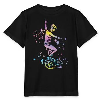 Unicycliste monocycle monocycle - T-shirt bio MINI CREATOR Stanley/Stella Enfant - noir - Devant - Mikhail (115cm)