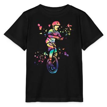 Unicycliste monocycle monocycle - T-shirt bio MINI CREATOR Stanley/Stella Enfant - noir - Devant - Mikhail (115cm)
