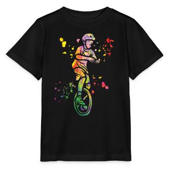 Unicycliste monocycle monocycle - T-shirt bio MINI CREATOR Stanley/Stella Enfant - noir - Devant - Mikhail (115cm)
