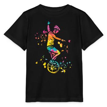 Unicycliste monocycle monocycle - T-shirt bio MINI CREATOR Stanley/Stella Enfant - noir - Devant - Mikhail (115cm)