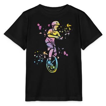 Unicycliste monocycle monocycle - T-shirt bio MINI CREATOR Stanley/Stella Enfant - noir - Devant - Mikhail (115cm)