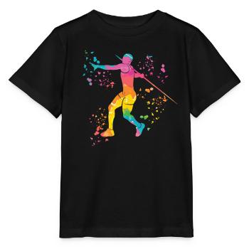 Lancer de javelot Colorsplash Lancer de javelot - T-shirt bio MINI CREATOR Stanley/Stella Enfant - noir - Devant - Mikhail (115cm)