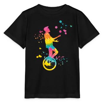 Unicycliste monocycle monocycle - T-shirt bio MINI CREATOR Stanley/Stella Enfant - noir - Devant - Mikhail (115cm)