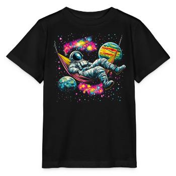 Hamac Astronaute Science Espace - T-shirt bio MINI CREATOR Stanley/Stella Enfant - noir - Devant - Mikhail (115cm)