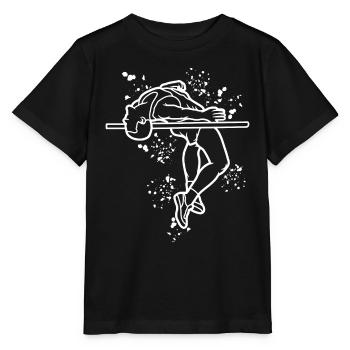 Saut en hauteur Aquarelle Saut en hauteur - T-shirt bio MINI CREATOR Stanley/Stella Enfant - noir - Devant - Mikhail (115cm)