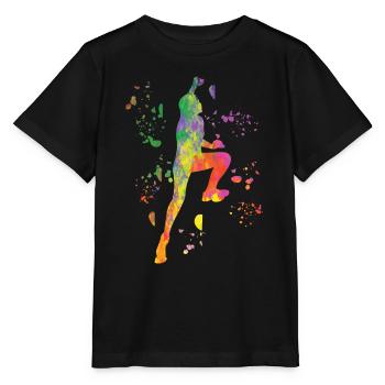 Boulderer Colorsplash Boulder Bouldering - Stanley/Stella MINI CREATOR Kids’ T-Shirt - black - Front - Mikhail (115cm)