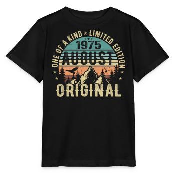 Août 1975 - Né en Août 1975 - Anniversaire - T-shirt bio MINI CREATOR Stanley/Stella Enfant - noir - Devant - Mikhail (115cm)