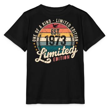 Geburtstagsgeschenk 1973 Jahrgang 1973 Retro 1973 - Stanley/Stella Kinder T-Shirt MINI CREATOR  - Schwarz - Vorne - Mikhail (115cm)